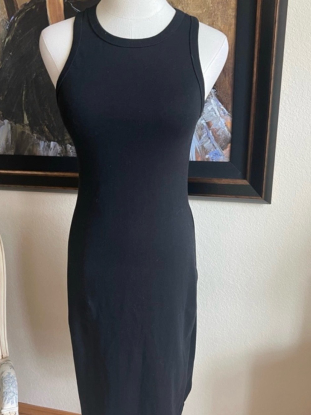 Women's MOHNTON Black Sleeveless Midi Dress M